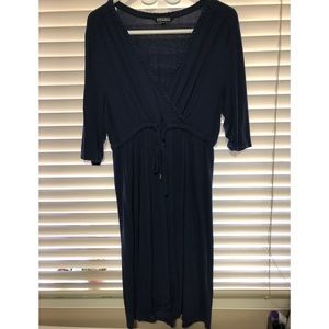 navy casual cotton dress with stretch!